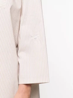 12 STOREEZ BEIGe Chemise Rayée à Manches Crop Femme -12 STOREEZ Soldes Magasin 15935927 30575001 600