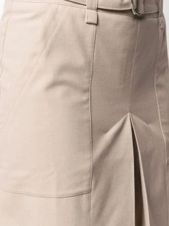 12 STOREEZ BEIGe Jupe Ceinturée à Détail De Fente Femme -12 STOREEZ Soldes Magasin 15939342 30095792 600