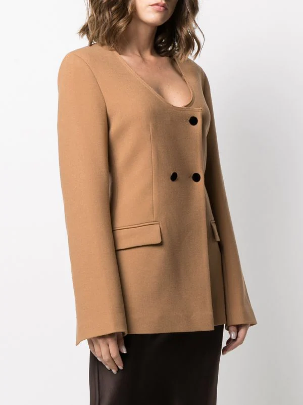 12 STOREEZ Blazer Sans Col Femme 3 12 STOREEZ Blazer Sans Col Femme – Image 3