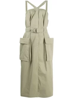 12 STOREEZ Robe Mi-longue Structurée OLIVE