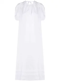 12 STOREEZ Robe Mi-longue à Dos Ouvert WHITE