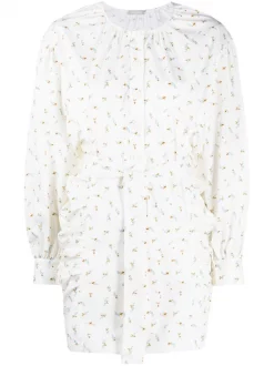 12 STOREEZ IVORY Robe Courte Ceinturée à Fleurs Femme