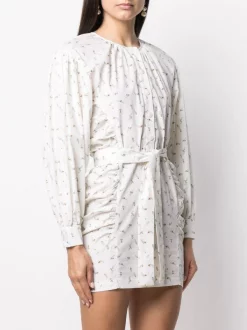 12 STOREEZ IVORY Robe Courte Ceinturée à Fleurs Femme -12 STOREEZ Soldes Magasin 15940229 30098166 600