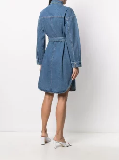 12 STOREEZ Robe-chemise En Jean à Ceinture BLUE -12 STOREEZ Soldes Magasin 15940233 30098191 600