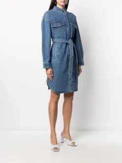 12 STOREEZ Robe-chemise En Jean à Ceinture BLUE -12 STOREEZ Soldes Magasin 15940233 30098192 600