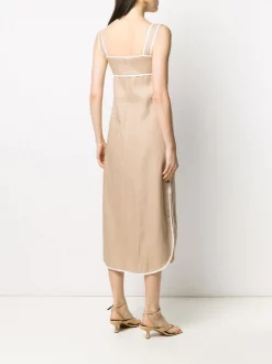 ( Positively Conscious ) 12 STOREEZ BEIGe Robe Mi-longue à Bandes Contrastantes Femme -12 STOREEZ Soldes Magasin 15940255 30098231 600