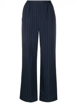 ( Positively Conscious ) 12 STOREEZ BLUE Pantalon De Tailleur à Fines Rayures Femme