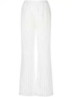 ( Positively Conscious ) 12 STOREEZ Pantalon De Tailleur Ă Fines Rayures WHITE