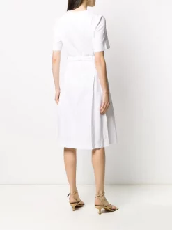 ( Positively Conscious ) 12 STOREEZ WHITE Robe Mi-longue Plissée à Ceinture Femme -12 STOREEZ Soldes Magasin 15940288 30098263 600