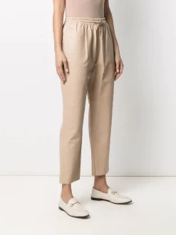 12 STOREEZ BEIGe Pantalon Cigarette En Cuir Femme -12 STOREEZ Soldes Magasin 15940476 30558568 600