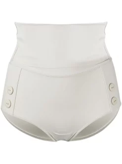 12 STOREEZ IVORY Bas De Bikini Boutonné à Taille Haute Femme