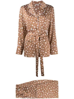 12 STOREEZ BROWN Ensemble Haut-pantalon à Fleurs Femme