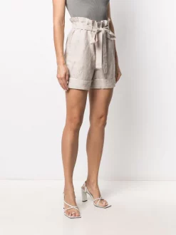 ( Positively Conscious ) 12 STOREEZ Beige Melange Short à Taille Haute Froncée Femme -12 STOREEZ Soldes Magasin 15940700 30098489 600