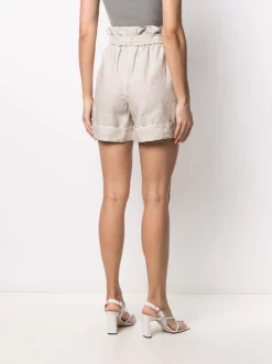 ( Positively Conscious ) 12 STOREEZ Beige Melange Short à Taille Haute Froncée Femme -12 STOREEZ Soldes Magasin 15940700 30098492 600