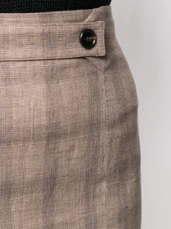 ( Positively Conscious ) 12 STOREEZ BROWN MELANGE Jupe Crayon à Carreaux Femme -12 STOREEZ Soldes Magasin 15940705 30098503 600