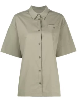 12 STOREEZ Chemise Oversize à Manches Courtes Femme