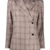( Positively Conscious ) 12 STOREEZ Blazer Asymétrique à Carreaux BROWN MELANGE
