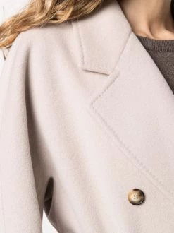 12 STOREEZ GREY BEIGE Manteau Croisé à Taille Ceinturée Femme -12 STOREEZ Soldes Magasin 16052314 30563699 600