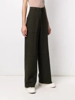 12 STOREEZ Pantalon Ample à Taille Haute DARK GREEN -12 STOREEZ Soldes Magasin 16052329 30564593 600