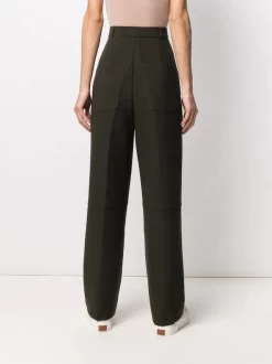 12 STOREEZ Pantalon Ample à Taille Haute DARK GREEN -12 STOREEZ Soldes Magasin 16052329 30564594 600