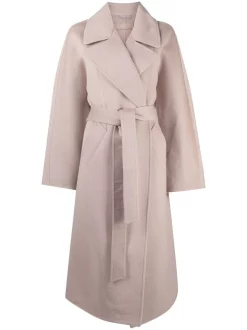 12 STOREEZ DUSTY PINK Manteau à Taille Ceinturée Femme