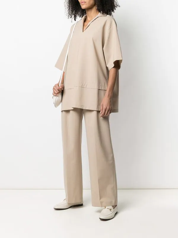 12 STOREEZ BEIGe Pantalon Ample à Taille Haute Femme 2 12 STOREEZ BEIGe Pantalon Ample à Taille Haute Femme – Image 2