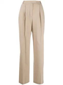 12 STOREEZ BEIGe Pantalon Ample Ă Taille Haute Femme