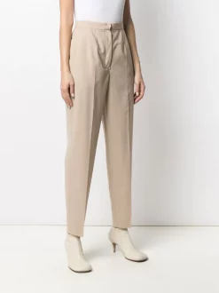 12 STOREEZ BEIGe Pantalon Cigarette à Taille Haute Femme -12 STOREEZ Soldes Magasin 16058557 30643562 600