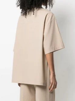 12 STOREEZ BEIGe Chemise Oversize à Manches Courtes Femme -12 STOREEZ Soldes Magasin 16058567 30643575 600