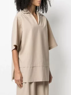 12 STOREEZ BEIGe Chemise Oversize à Manches Courtes Femme -12 STOREEZ Soldes Magasin 16058567 30643577 600