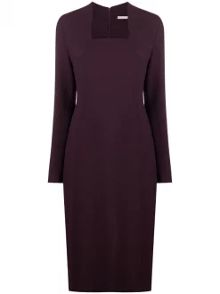 12 STOREEZ BURGUNDY Robe Mi-longue à Encolure Carrée Femme -12 STOREEZ Soldes Magasin 16179999 31253114 600