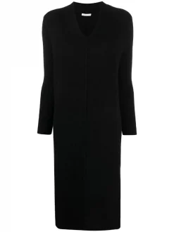 12 STOREEZ Robe En Maille Ă Col V Femme