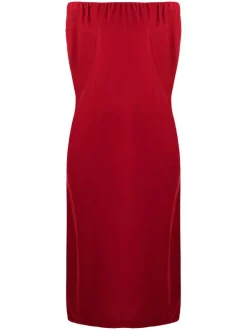 12 STOREEZ RED Robe Mi-longue à épaules Dénudées Femme