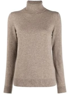 12 STOREEZ Pull En Cachemire à Col Roulé Coffee Melange
