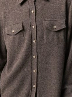 12 STOREEZ Brown Chemise En Maille à Poches Poitrine Femme -12 STOREEZ Soldes Magasin 16274743 31563846 600