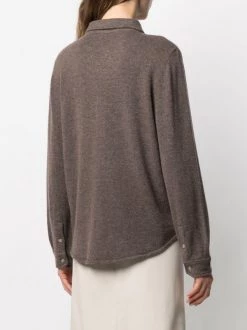 12 STOREEZ Brown Chemise En Maille à Poches Poitrine Femme -12 STOREEZ Soldes Magasin 16274743 31563847 600