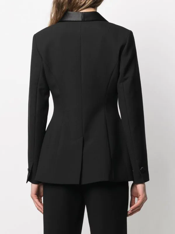 12 STOREEZ BLACK Blazer Croisé à Col Châle Femme 4 12 STOREEZ BLACK Blazer Croisé à Col Châle Femme – Image 4