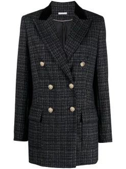 12 STOREEZ Blazer à Boutonnière Croisée NAVY BLUE