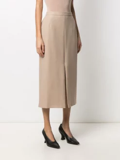 12 STOREEZ DESERT SAND Jupe Mi-longue à Fente Sur Le Devant Femme -12 STOREEZ Soldes Magasin 16280969 31550530 600
