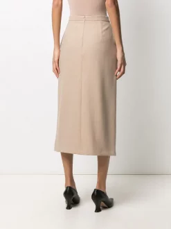 12 STOREEZ DESERT SAND Jupe Mi-longue à Fente Sur Le Devant Femme -12 STOREEZ Soldes Magasin 16280969 31550531 600