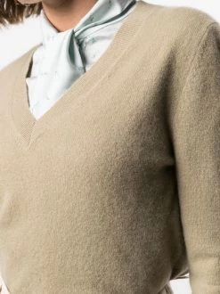 12 STOREEZ Sweat Nervuré à Col V OLIVE -12 STOREEZ Soldes Magasin 16281588 31549727 600