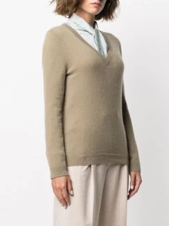 12 STOREEZ Sweat Nervuré à Col V OLIVE -12 STOREEZ Soldes Magasin 16281588 31550563 600