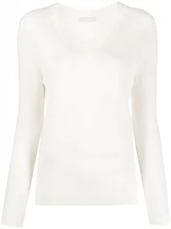 12 STOREEZ Sweat Nervuré à Col V Femme