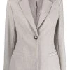 12 STOREEZ Veste à Simple Boutonnage Grey