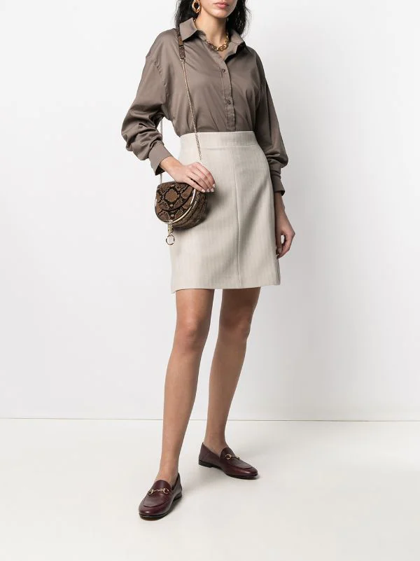 12 STOREEZ IVORY BEIGE Minijupe En Maille Femme 2 12 STOREEZ IVORY BEIGE Minijupe En Maille Femme – Image 2