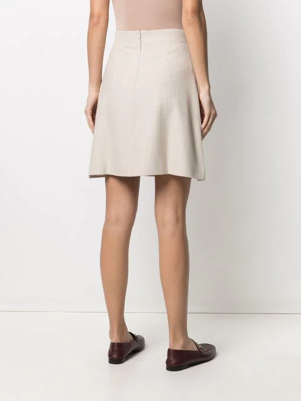 12 STOREEZ IVORY BEIGE Minijupe En Maille Femme 4 12 STOREEZ IVORY BEIGE Minijupe En Maille Femme – Image 4