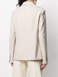 12 STOREEZ Blazer à Boutonnière Décalée IVORY BEIGE -12 STOREEZ Soldes Magasin 16343379 31555425 600