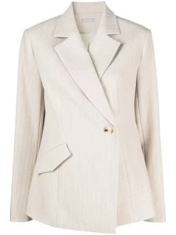 12 STOREEZ Blazer à Boutonnière Décalée IVORY BEIGE
