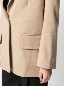 12 STOREEZ BEIGe Blazer En Laine à Simple Boutonnage Femme -12 STOREEZ Soldes Magasin 16444000 32179586 600