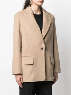 12 STOREEZ BEIGe Blazer En Laine à Simple Boutonnage Femme -12 STOREEZ Soldes Magasin 16444000 32180048 600